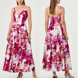 NICHOLAS Linen Blend, Floral PinTuck in Hard to Find, Size 12